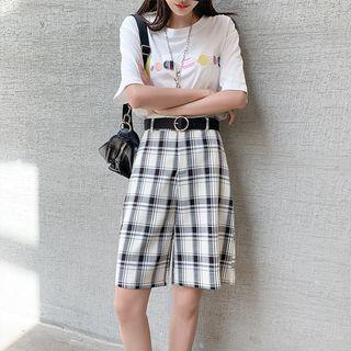 Plaid Shorts / Belt / Set