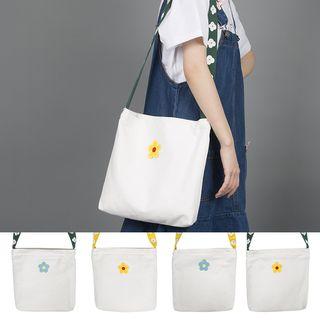 Floral Strap Canvas Tote Bag