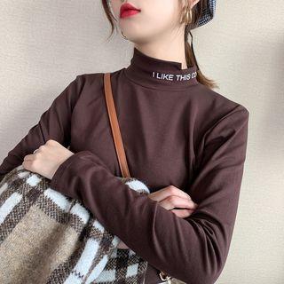 Brushed Fleece-lined Asymmetric T-shirt