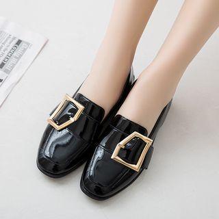 Patent Buckled Low-heel Loafers