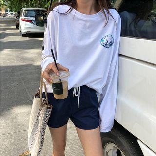Set: Long Sleeve Printed Tee + Shorts
