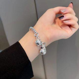 Ball Twisted Bangle Sl0623 - Silver - One Size