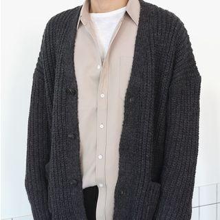 V-neck Boxy-fit Long Cardigan