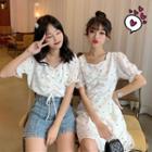 Short-sleeve Floral Print Top / Dress