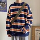 Striped Round-neck Knitted Sweater