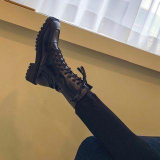 Square-toe Combat Boots
