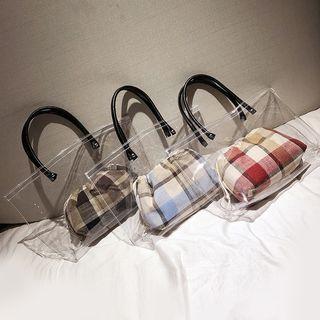 Transparent Tote With Drawstring Bag