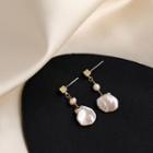 Irregular Pearl Dangle Earring 1 Pair - Gold - One Size