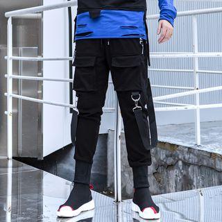 Strap Detail Drawstring Pants