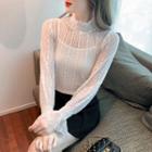Mock-neck Lace Top With Camisole Top