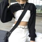 Crop Sweatshirt Black - One Size