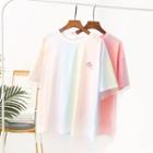 Mock Two-piece Short-sleeve Gradient T-shirt