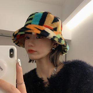 Chenille Lettering Bucket Hat Multicolor - M