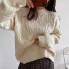 Pointelle Knit Sweater Off-white - One Size