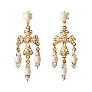 Faux Pearl Rhinestone Drop Earring / Clip-on Earring