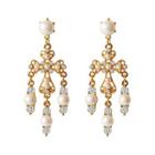 Faux Pearl Rhinestone Drop Earring / Clip-on Earring