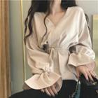 Ruffle Bell-sleeve Blouse