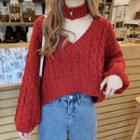 Crop Cable-knit Sweater