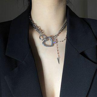 Alloy Heart Pendant Choker Love Heart - One Size