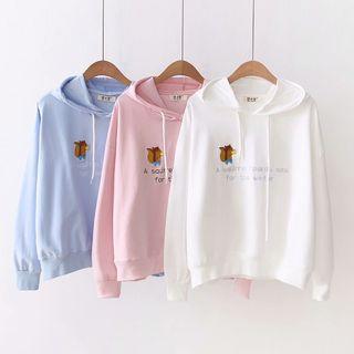 Squirrel Embroidered Hoodie