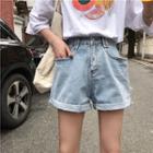 Roll-up Loose-fit Denim Shorts