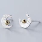 925 Sterling Silver Moon Earring 1 Pair - Earrings - As Shown In Figure - One Size
