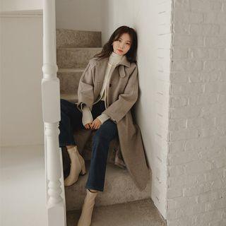 Raglan Single-breasted Long Coat
