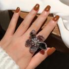 Faux Crystal Flower Ring