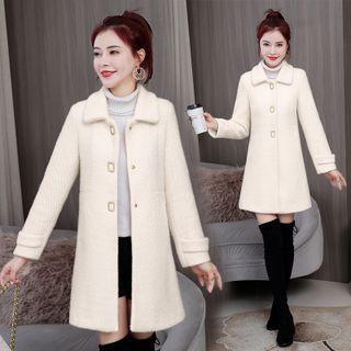 Single-breasted Chenille Long Jacket