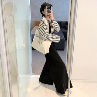 Zip-detail Wide-leg Suspender Pants