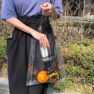 Letter-printed Transparent Shopper Bag One Size