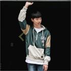 Color-block Half Zip-up T-shirt
