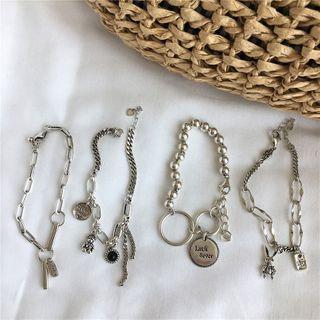 925 Sterling Silver Bracelet (various Designs) Sl0145 - Silver - One Size
