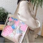 Strawberry Print Transparent Tote Bag
