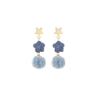 Fleece Pom Pom Earring / Clip-on Earring