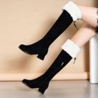 Fleece-lined Block Heel Over-the-knee Boots