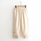 Car Embroidered Loose Fit Pants