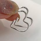 Heart Hoop Earring 1 Pc - Silver - One Size