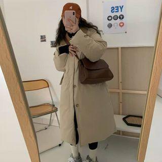 Padded Button-up Long Coat