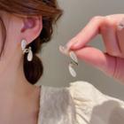 Resin Alloy Dangle Earring 1 Pair - Dangle Earring - Silver Pin - Cross - Gold - One Size