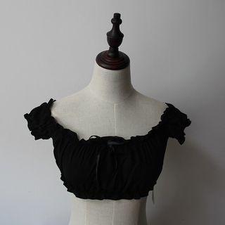 Short-sleeve Off Shoulder Crop Top