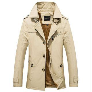 Buttoned Zip Trench Jacket