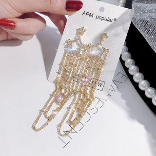 Star & Layered Chain Dangle Earring E1130 - One Size