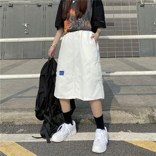 Elastic-waist Straight Leg Sport Shorts