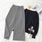 Check Loose-fit Pants Black & White - One Size