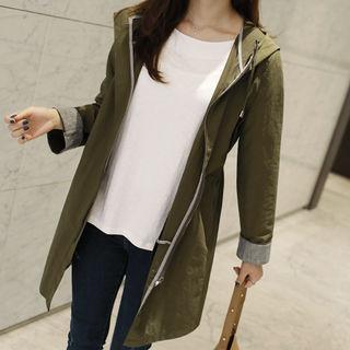 Contrast-cuff Parka