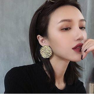 Disc Ear Stud 1 Pair - Gold - One Size