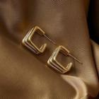 Square Layered Earring 1 Pair - Gold - One Size