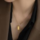 Nugget Pendant Alloy Necklace Gold - One Size