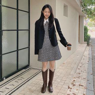 Square-toe Low-heel Tall Boots